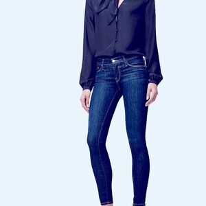 Frame Dark Wash Skinny Jeans